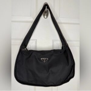 Prada Black Nylon Shoulder Bag - Vintage Y2K